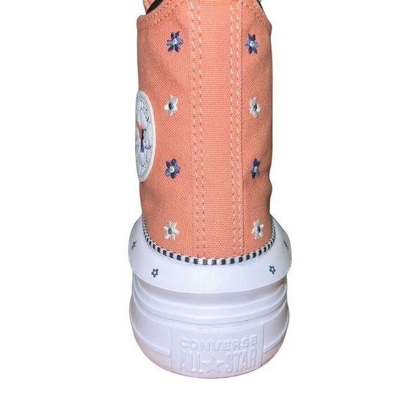 New Converse Women's Chuck Taylor All Star Move Platform Daisies Peach Sneakers - Picture 6 of 7